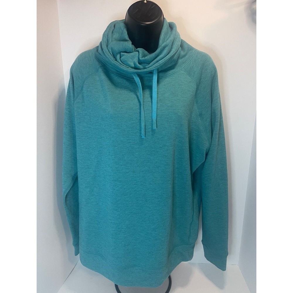 Nike Dri-Fit Women's Size Medium Blue Teal Cowl Pullover Hoodie Sweatshirt